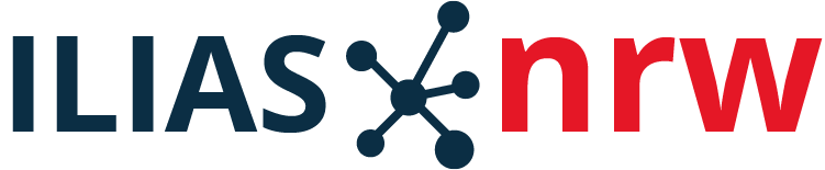 Die Grafik zeigt das Logo des DH.NRW-Projekts ILIAS.nrw und den Schriftzug "ILIAS.nrw".