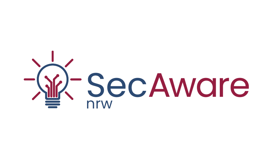 Die Grafik zeigt das Logo des DH.NRW-Projekts SecAware.nrw.